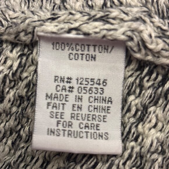 HABITAT Marled B/W Cardigan Sweater L Waterfall Lagenlook Neutral Open Shawl B&W - Picture 9 of 10